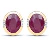 Image 1 : 14KT Yellow Gold 4.84ctw Ruby and White Diamond Earrings