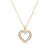 Image 1 : Plated 18KT Yellow Gold 0.21ctw Diamond Heart Pendant with Chain