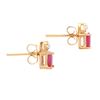 Image 2 : Plated 18KT Yellow Gold 1.32ctw Ruby and Diamond Earrings