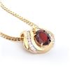 Image 2 : Plated 18KT Yellow Gold 5.00ct Garnet and Diamond Pendant with Chain