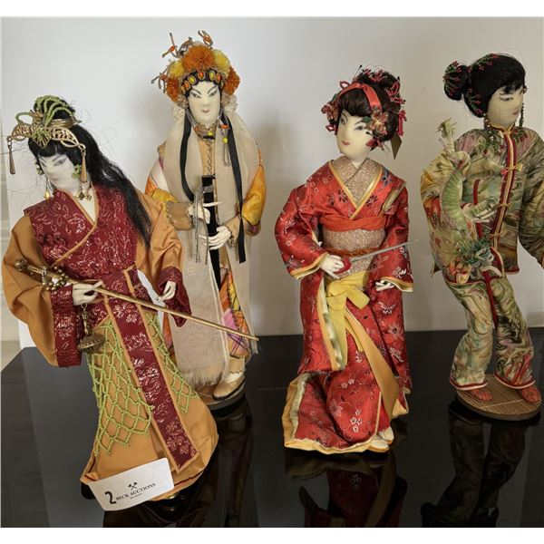 4 Collectible 1960's Japanese Geisha Dolls