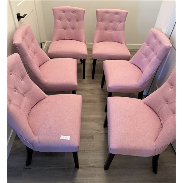 6 Pink Dining Chairs