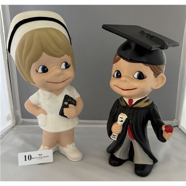Vintage Atlantic Mold Nurse & Graduate Figurines