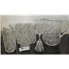Image 1 : Vintage Pinwheel Crystal Glasses, Bell & Large Pitcher