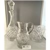 Image 1 : Vintage Pinwheel Crystal Decanter, Ice Bucket, Pitcher