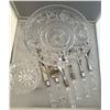 Image 2 : Vintage Pinwheel Crystal Cake Holder, Crystal Bowl, Knife, Server, Spoons & Forks