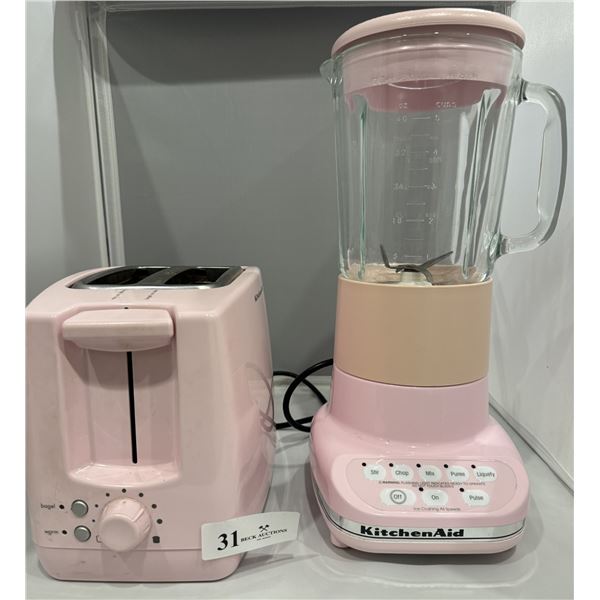Pink KitchenAid Toaster & Blender