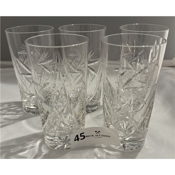 Vintage Pinwheel Crystal Highball Glasses