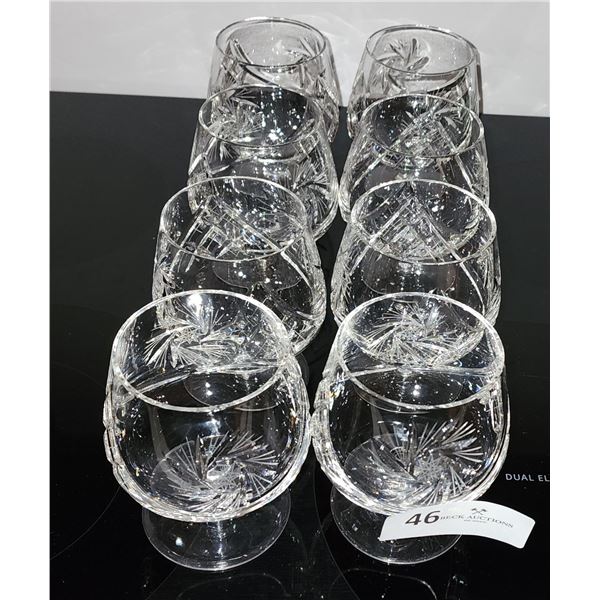 Vintage Pinwheel Crystal Brandy Glasses