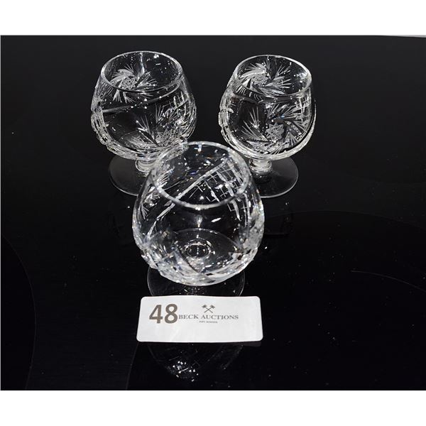 Vintage Pinwheel Crystal Brandy Glasses