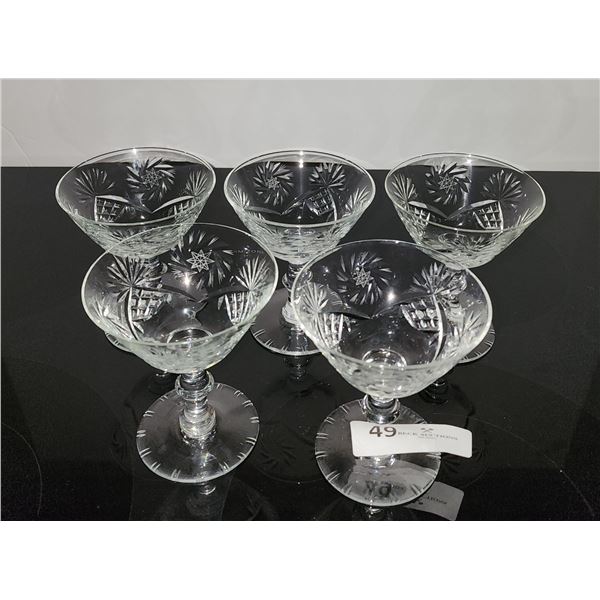 Vintage Pinwheel Crystal Martini Glasses