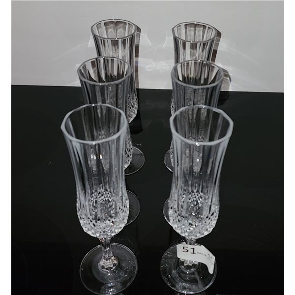 Crystal D'ARques Longchamp Diamax Champagne Flutes