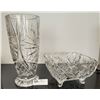 Image 1 : Vintage Pinwheel Crystal Vase & Pinwheel Crystal Bowl