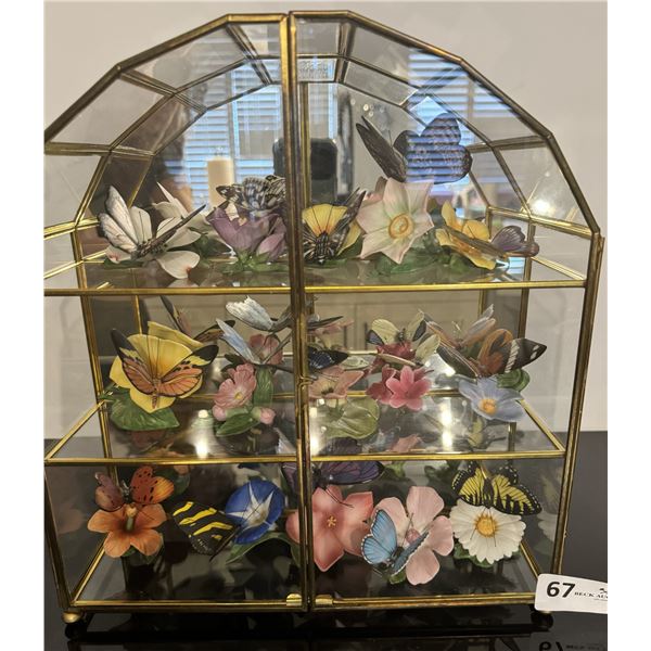 Franklin Mint 1980's Porcelain "Butterflies of the World" by Brian Hargreaves with Collector Case