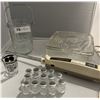 Image 1 : Glass Ice Bucket, Glass Container, Shotglass,15 Mini Salt & Pepper Shakers, Electric Knife