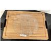 Image 1 : Beautiful Wooden Cutting Board with Metal Handles & Glass Cheese Tray