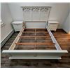 Image 1 : White Queen Size Headboard & Frame & 2 End Tables