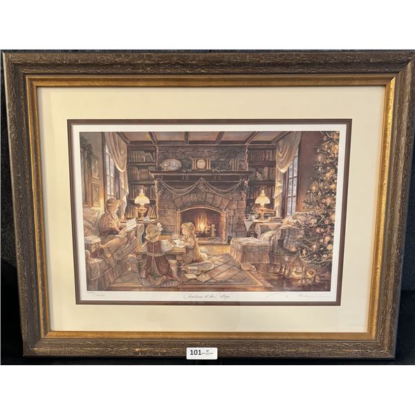 Christmas at the Cottage Print by Trisha Romance includes Certificate of Authenticity