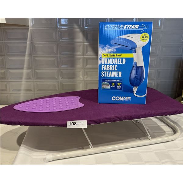Mini Ironing Board & Handheld Fabric Steamer NEW