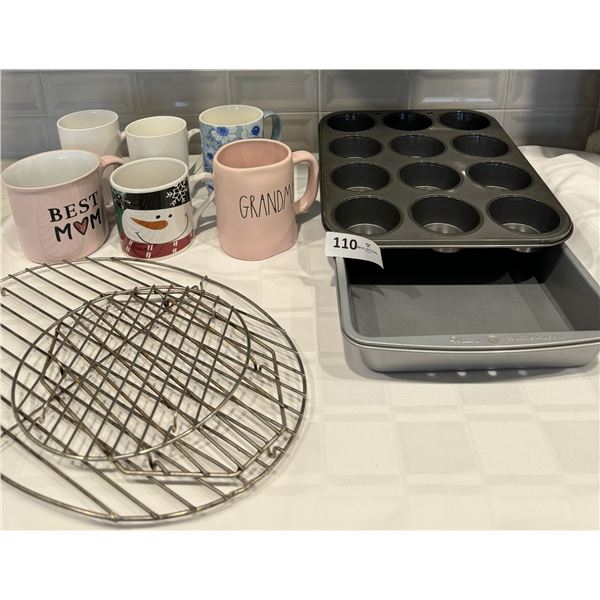 Assorted Cups, Cake Pan & Muffin Tin