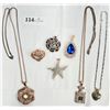 Image 1 : Rose Gold Crystal & Silver Necklaces with 4 Additional Pendants