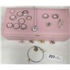 Image 1 : Pink Jewelry Box with Assorted Jewelry