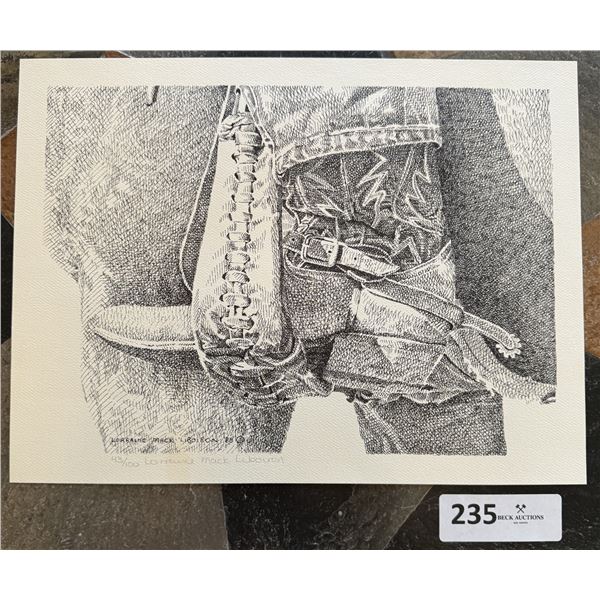 COWBOYS FOOT REST  Print by Lorraine Mack Liboiron 43/100