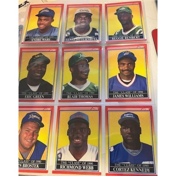 1990 Score Football The Class Of 1990 Nine Rookie Cards Andre Ware, Blair Thomas & More