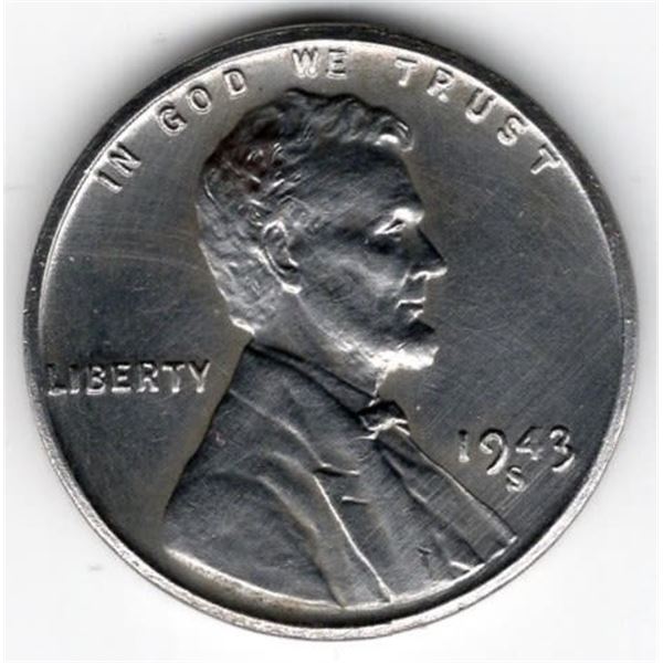 1943-S/S Steel Wheat Cent GEM