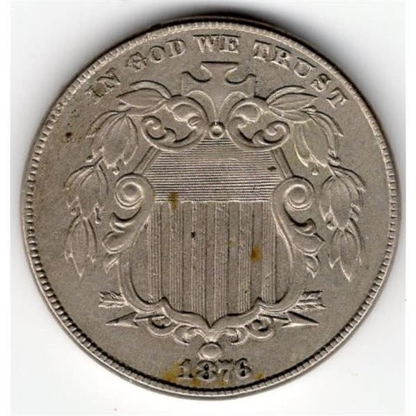 1876 Shield Nickel Double Die Obverse Date RARE