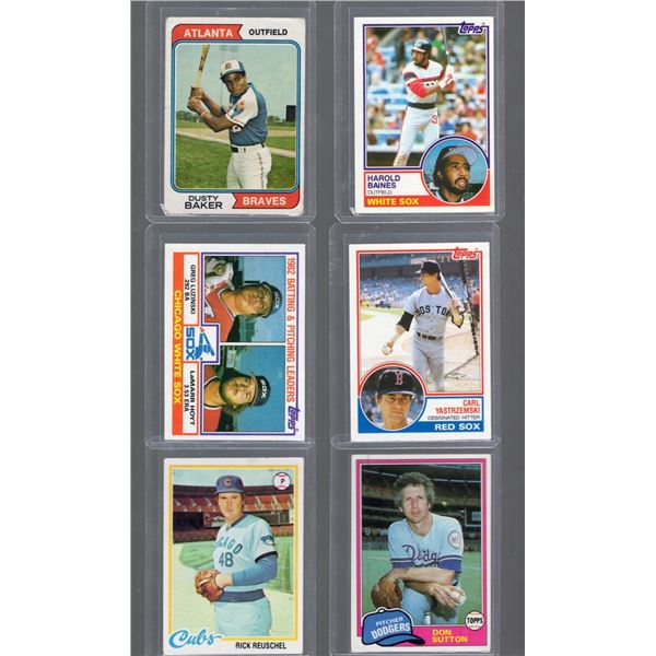 6 MLB Stars of the 60's - 80's including HOFers: Carl Yastrzemski, Don Sutton, Dusty Baker, Rick Reu