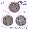 Image 1 : 1939 P, D, S Mercury Dime Set
