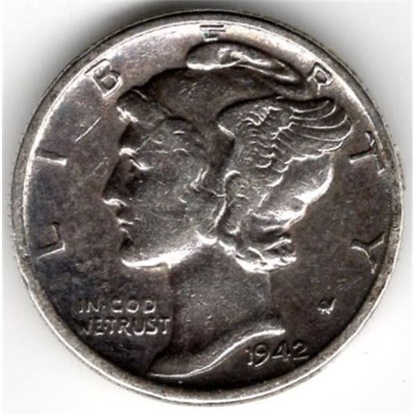 1942 Mercury Dime