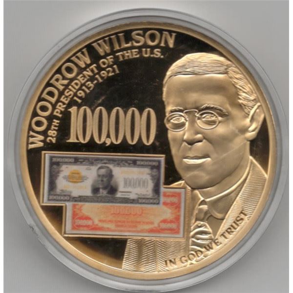 PRESIDENTIAL FREDRAL WOODROW WILSON COIN WITH COA