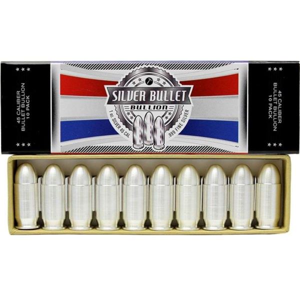 (20) 1 ozt Silver .45 Caliber Bullet Replica