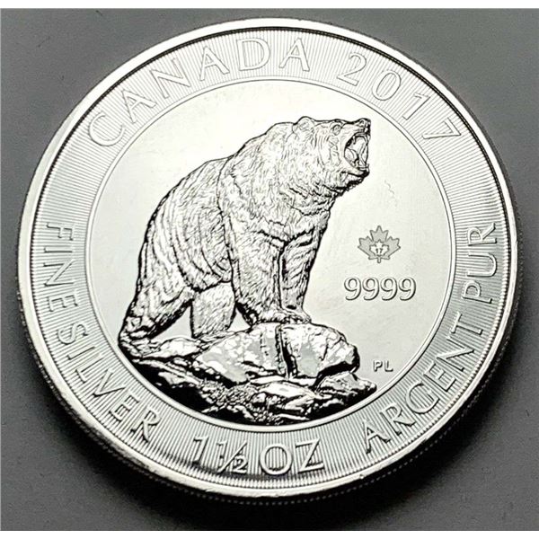 2017 Canada $8 Grizzly Bear 1.5 ozt .9999 Silver