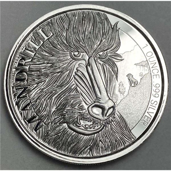 2020 Republic Of Cameroon 500 Francs Mandrill 1 ozt .999 Silver