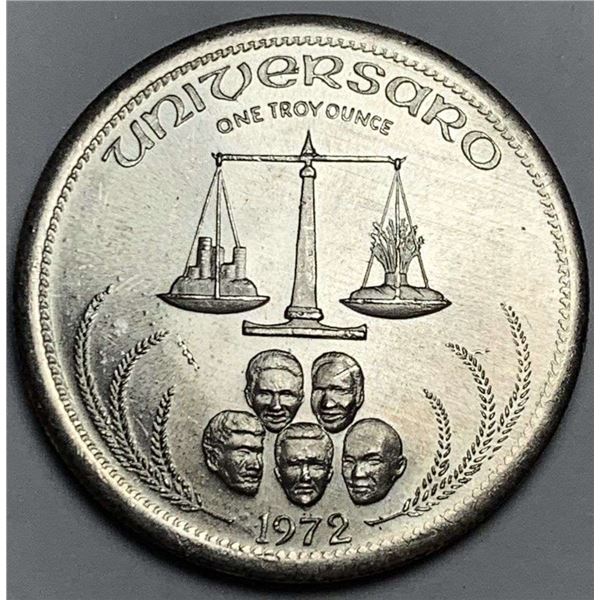 1972 Univeraro World Trade 1 ozt .999 Silver