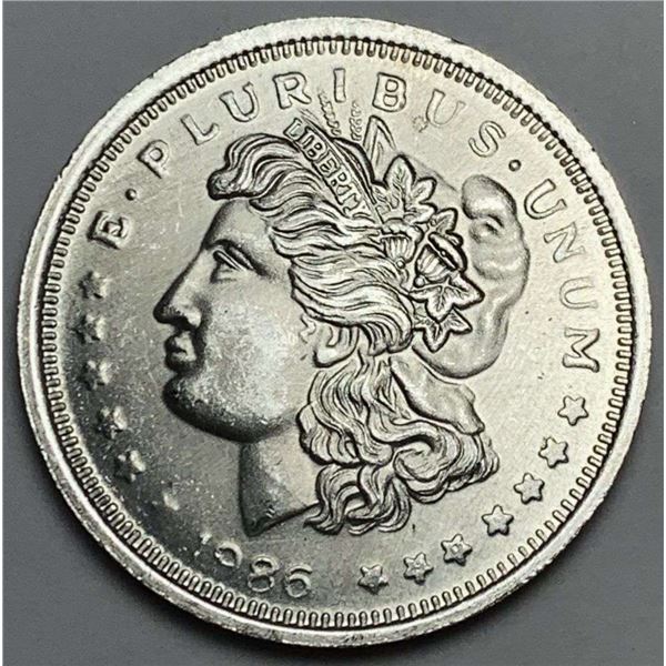 1986 Morgan Design Silver Trade Unit 1 ozt .999 Silver