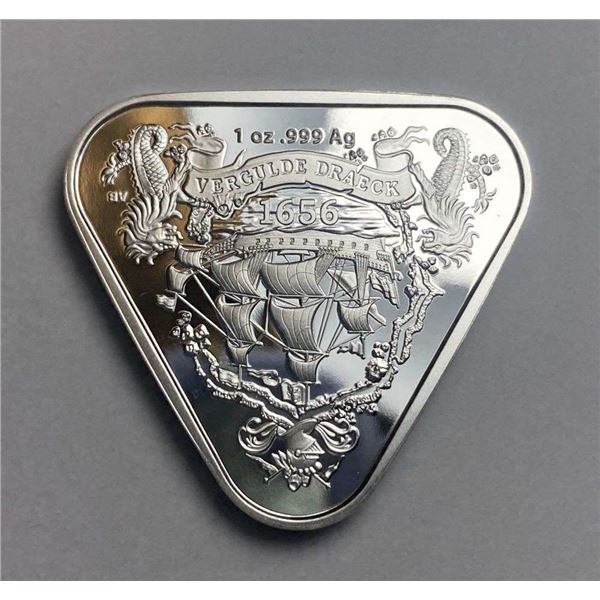 2020 Australia Vergulde Draeck Shipwreck Triangular Proof 1 oz .999 Silver Dollar