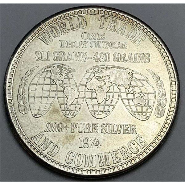 1974 U.S. Corporation World Trade And Commerce 1 ozt .999 Silver