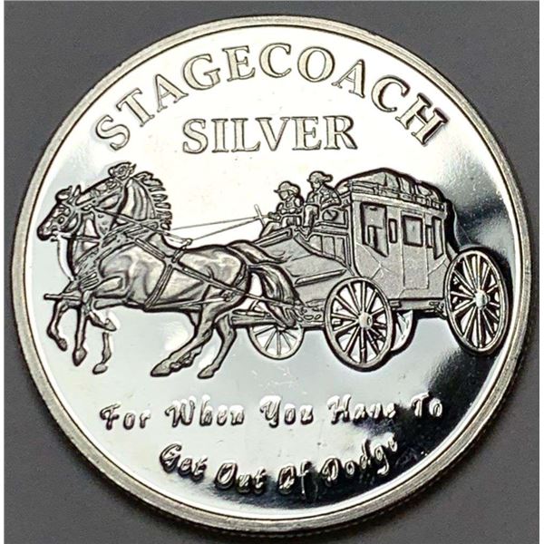 Stagecoach "For When You Have To Get Out Of Dodge" Proof 1 ozt .999 Silver