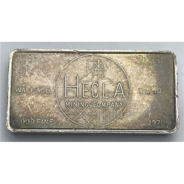 Very Rare 1970 Hecla Mining Company W.H. Foster 3 ozt .999 Silver Bar
