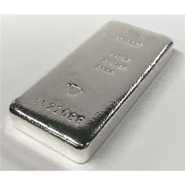 1 Kilo Metalor .9999 Silver Bar