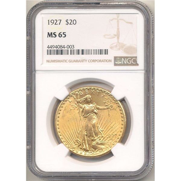 Last Minute! 1927 Gold $20 Saint Gaudens NGC MS65