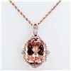 Image 3 : 31.83 ctw Morganite and 1.01 ctw Diamond 14K Rose Gold Pendant