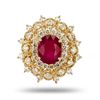 Image 1 : 4.25 ctw Ruby and 1.37 ctw Diamond 14K Yellow Gold Ring