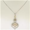 Image 3 : 18k White and Yellow Gold 2.10 ctw White and Yellow Diamond Dangle Pendant Neckl