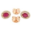 Image 4 : NEW 14k Rose Gold 2.54 ctw Solitaire Oval Ruby w/ Diamond Halo Post Stud Earring