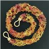 Image 4 : Vintage GIA Briolette 400 ctw Orange Yellow Sapphire Necklace w/ 18k Gold Clasp